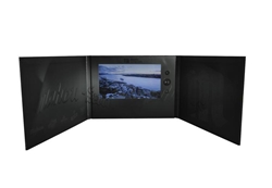 A5 7inch LCD advertising displayer 3 fold hardback video card